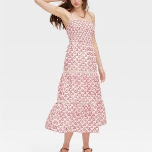 NWT Roller Rabbit x Target Floral Tie Shoulder Tiered Maxi A-Line Dress